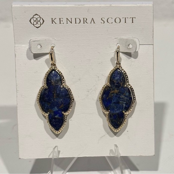 Kendra Scott Jewelry - ⭐️Rare HTF Kendra Scott Abbie Earrings – Lapis Blue Gold – Christmas Gift!⭐️